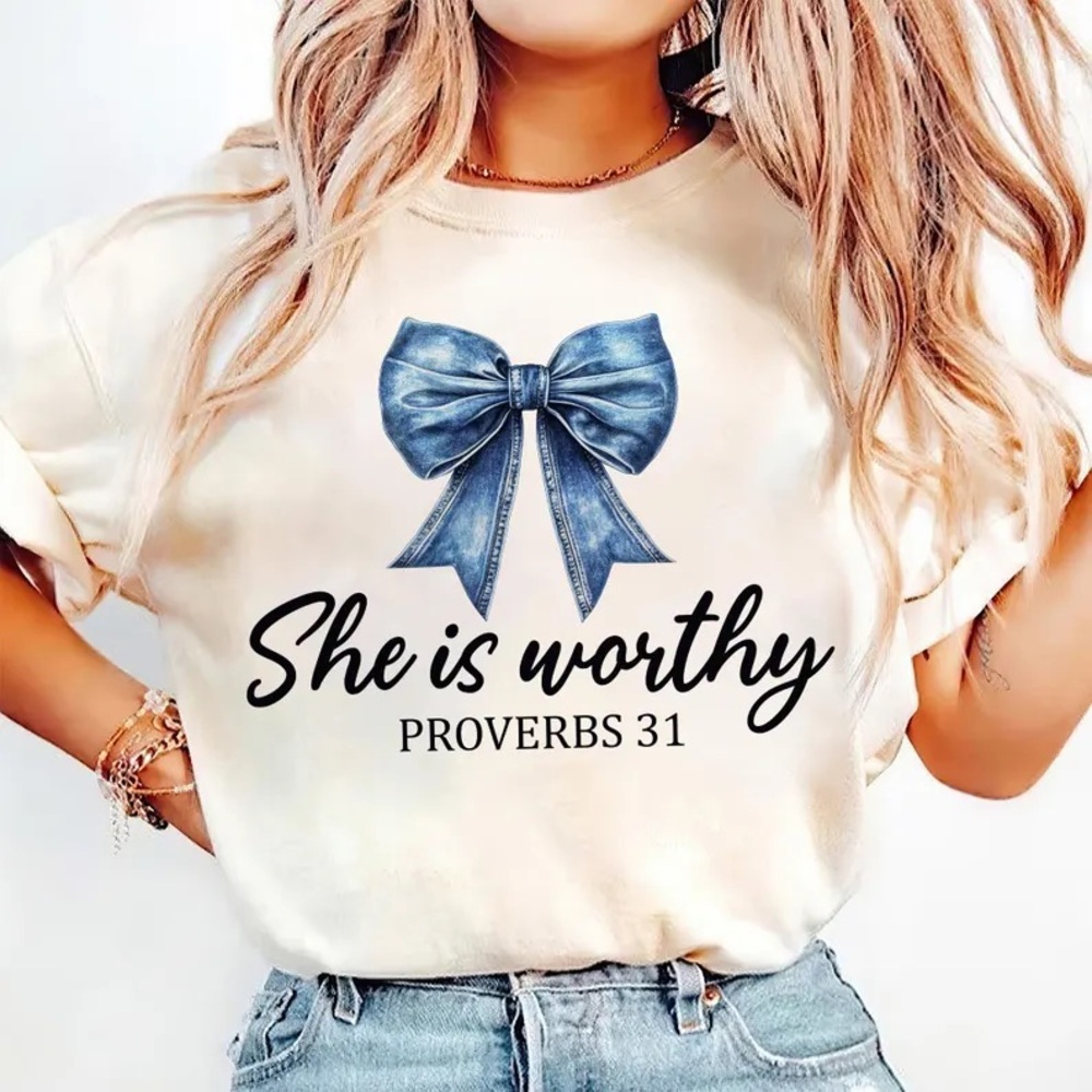 She is Worth Bow Tie T Shirt